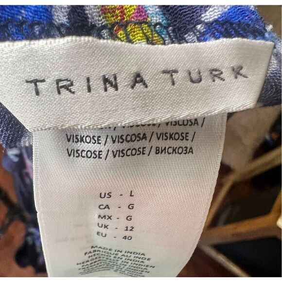 Trina Turk Lotus Batik Printed Sleeveless Romper, NWT Size Large - Picture 4 of 5